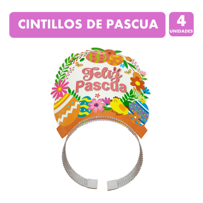 Cintillos Feliz Pascua -  Pack Contiene 4 Unidades
