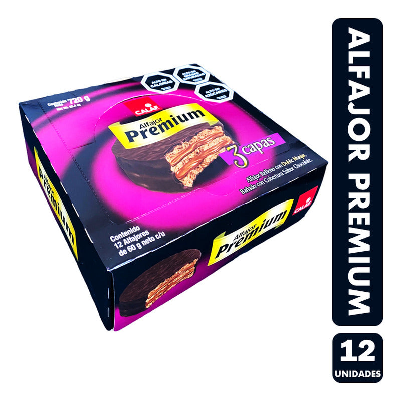Alfajor Doble Premium Relleno De Manjar Calaf(caja Con 12u)