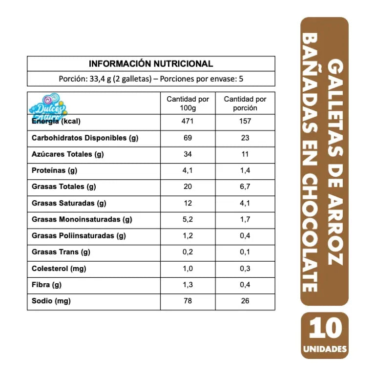Galletas De Arroz Sabor Chocolate De Arcor (contiene 167 Gr)