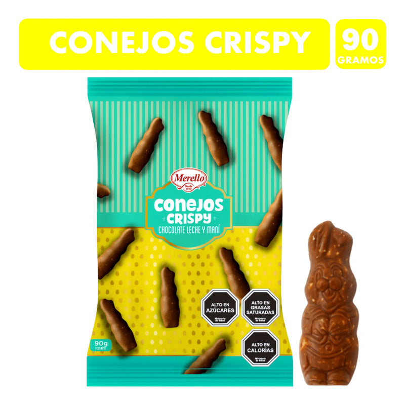 Conejitos Crispy Merello - Chocolate Y Maní Bolsa Con 90g