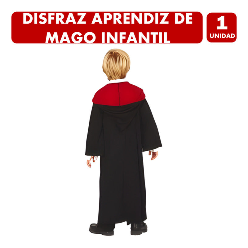 Disfraz Capa Para Aprendiz De Mago Infantil Halloween Negro 10-12