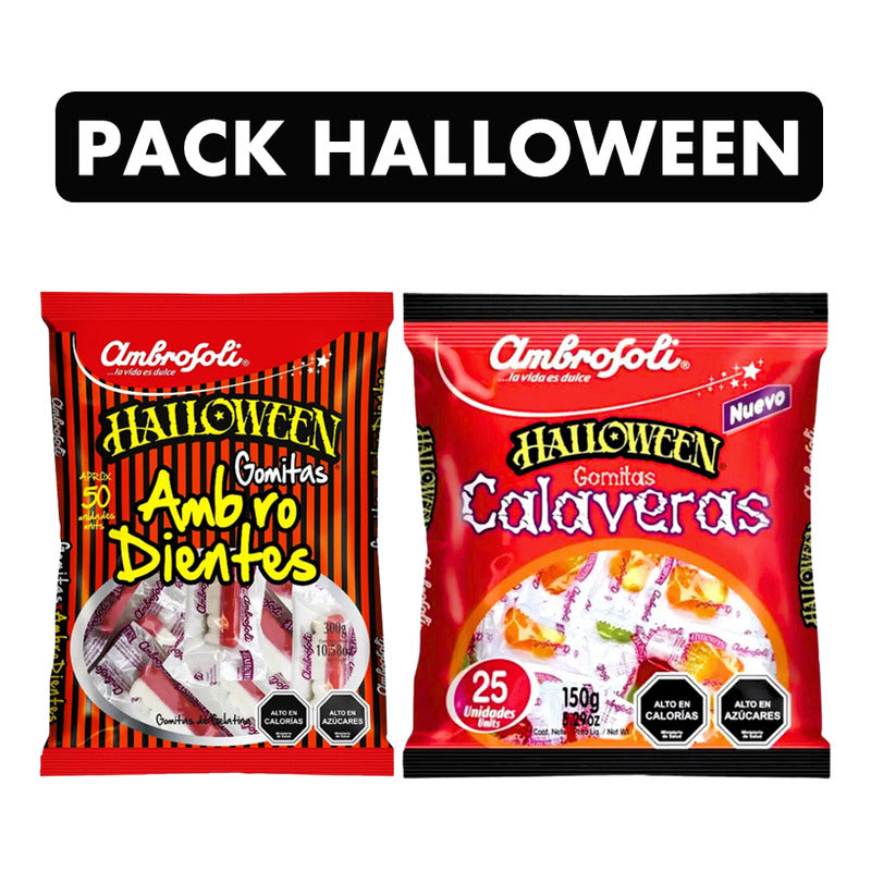 Pack De Gomitas Ambrodientes Y Calaveras Especial Halloween