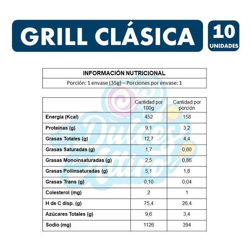 Grill Clásica-galletas De Mackay Para Colación(pack Con 10u)
