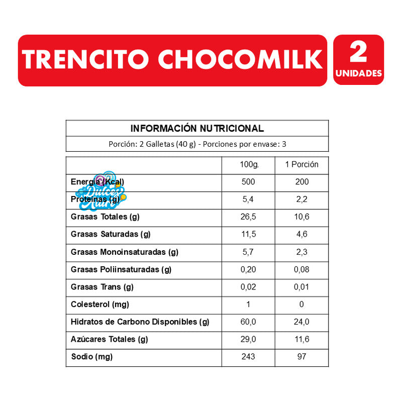 Galletas Trencito Chocomilk De Nestlé (pack De 2 Unidades)