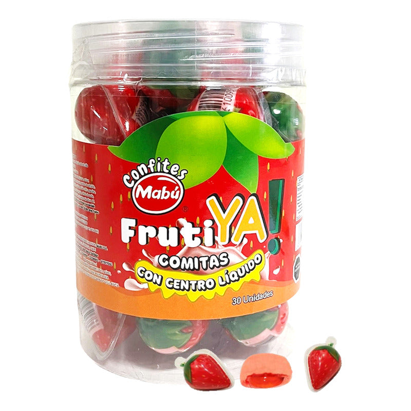 Gomita Con Forma De Frutilla Con Centro Líquido (pote 30 Un)