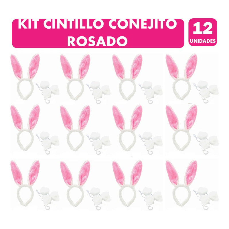 Cintillo Orejas Y Corbatín De Pascua Para Niñas (pack 12 Un)