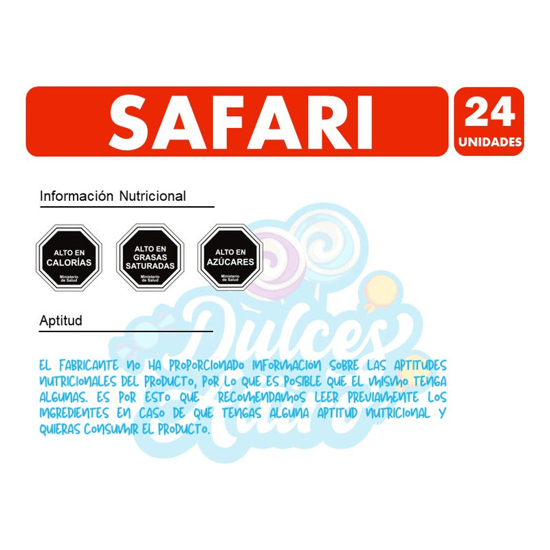 Chocolate Safari De Calaf (caja Con 24 Unidades)