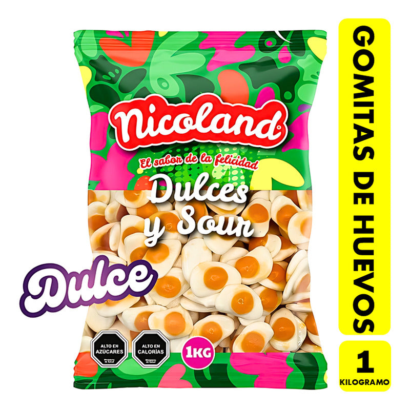 Gomitas En  Forma De Huevo Frito De Nicoland (bolsa De 1kg)