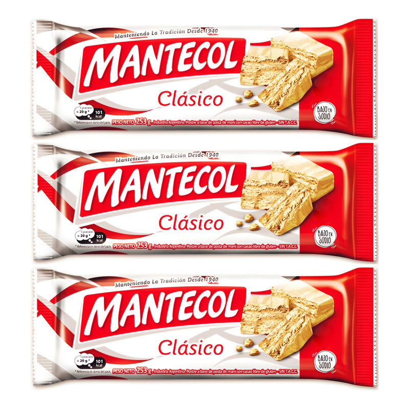 Mantecol Clásico - Sabor Maní Y Cacao Libre De Gluten (x3)