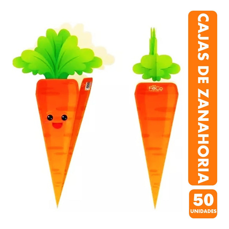 Pack De 50 Cajas De Zanahoria Para Huevitos De Pascua