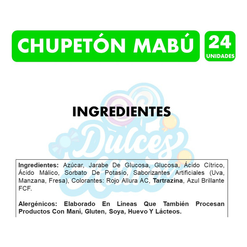 Chupeton De Mabu - Dulce Liquido (envase Con 24 Unidades)