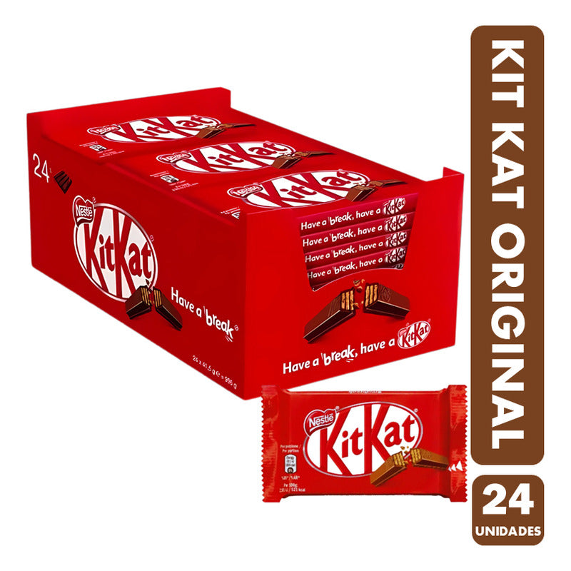 Kit Kat -oblea Bañada En Chocolate De Nestlé Por Mayor - 24u