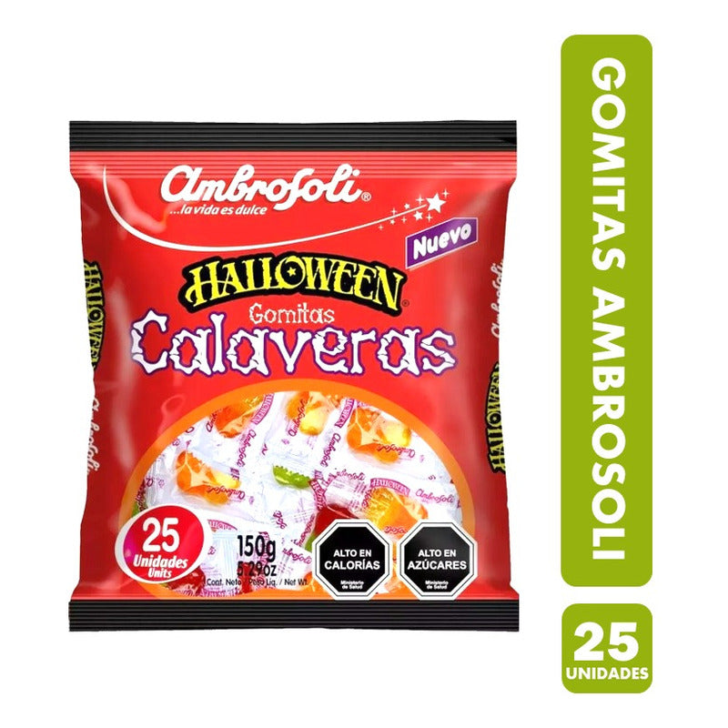 Gomitas Ambrosoli Para Halloween - Calaveras (bolsa Con 25u)