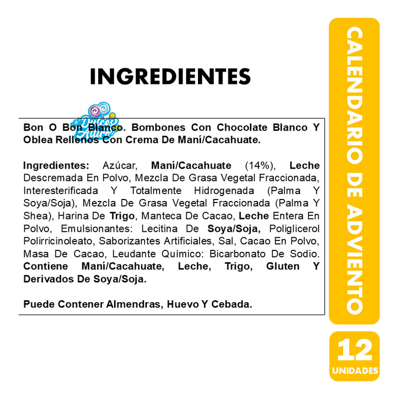 Calendario De Adviento - Bon O Bon Surtidos (caja Con 12 Un)