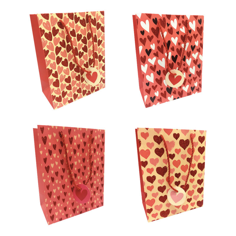 Bolsa De Regalo San Valentín Diseño Corazones 32x26 - Unidad Surtido Bolsa De Regalo San Valentín