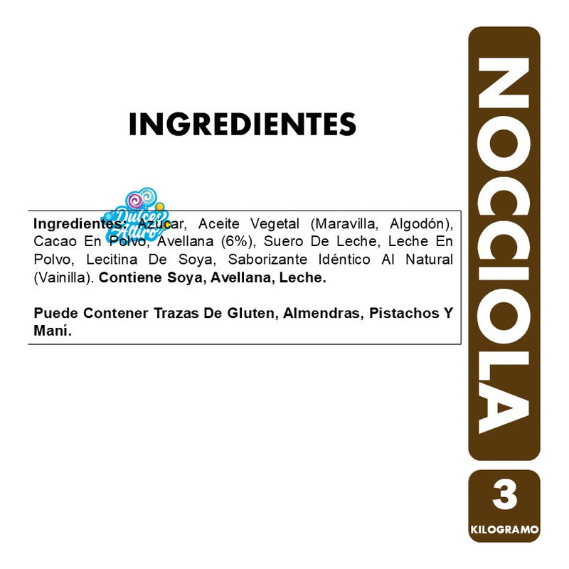 Nocciola - Crema De Avellanas En Pote (3 Kilogramos)