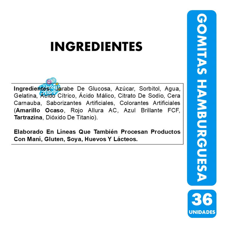 Mini Hamburguesas Dulces Fruna Gomitas Forma De Hamburguesa
