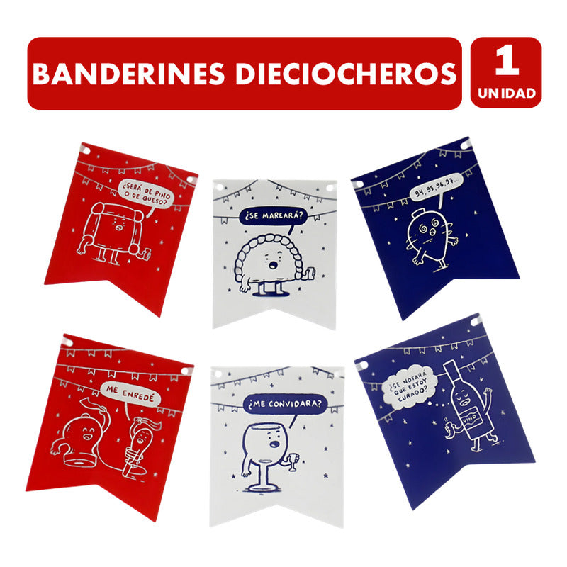 Banderines Para El 18 Con Diseños Entretenidos (2mts)
