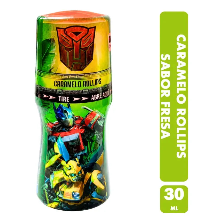 Caramelo Rollips Transformers Sabor Fresa Sin Azúcar