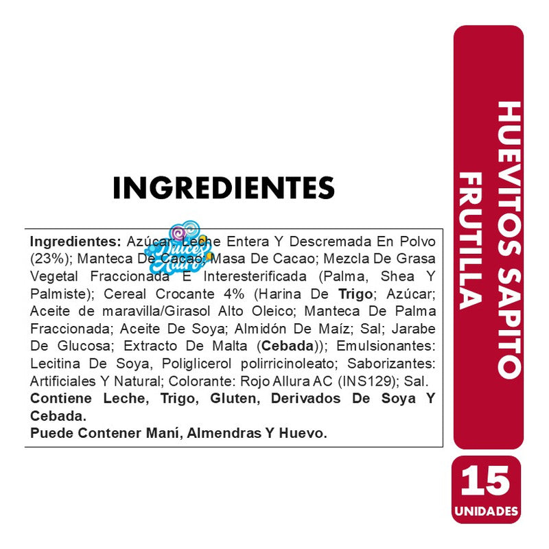 Huevitos De Chocolate Sapito Frutilla Arcor (caja Con 15un)