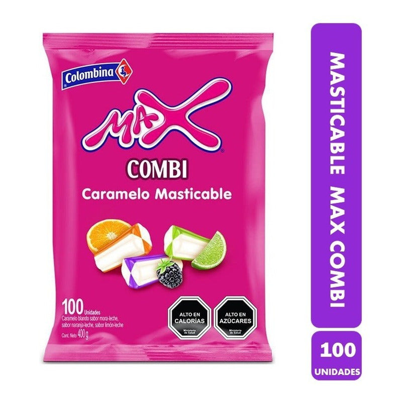 Masticable Max Combi Bolsa 100 Unidades 400gr