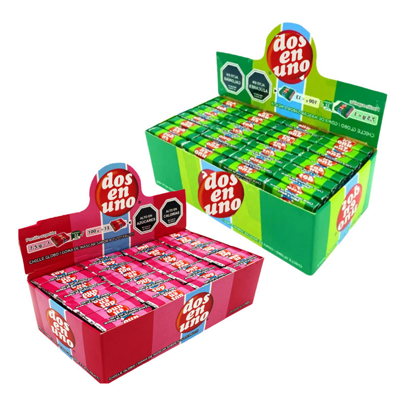 Pack De Chicle Dos En Uno Tutti Frutti Y Menta (128 Chicles)