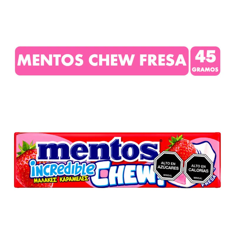 Caramelos Masticables Mentos Chew Sabor Frutilla (unitario)