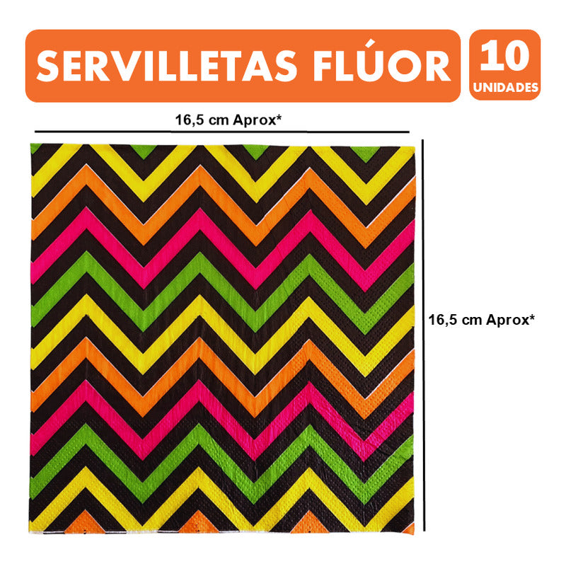 Pack Cumpleaños Color Flúor - Adornos Accesorios Decoración