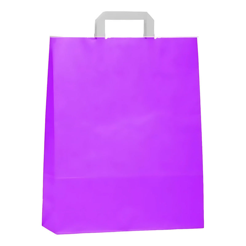 Bolsas De Papel Kraft 22x30x10cm, Con Manilla (50 Unidades)