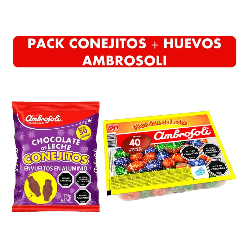 Pack Bandeja De Huevitos De Pascua + Conejitos Ambrosoli