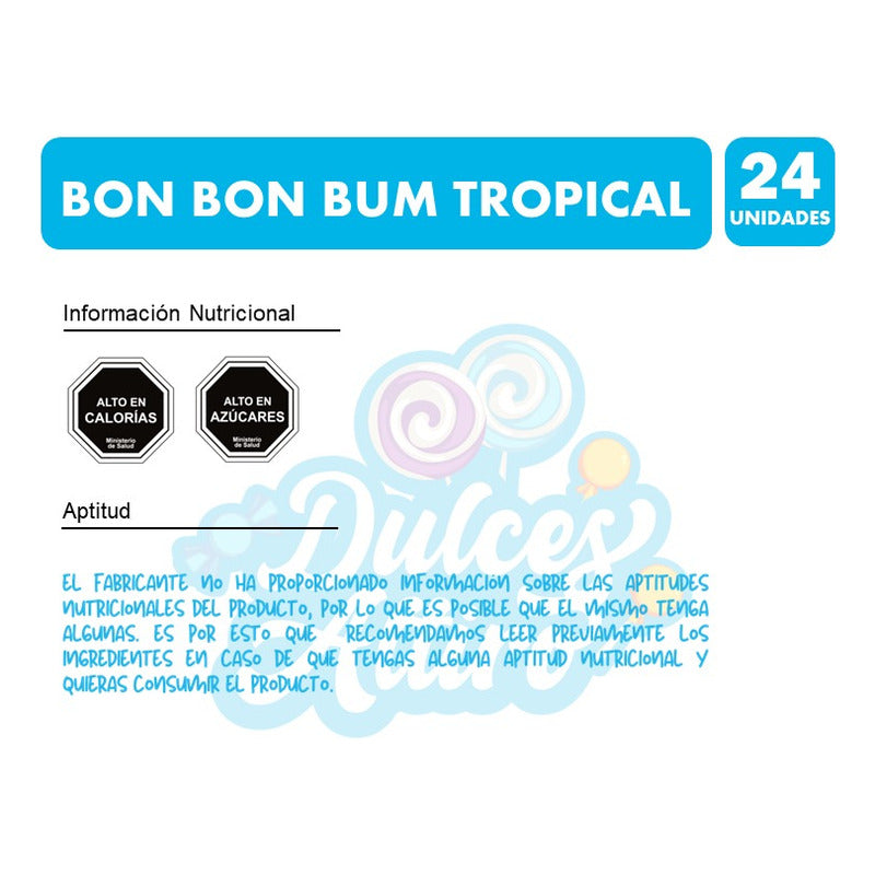 Coyac Bon Bon Bum Sabor Surtidos Tropical (bolsa Con 24 Un)