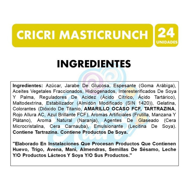Cricri Masticrunch - Masticables De Colores (caja Con 24 Un)