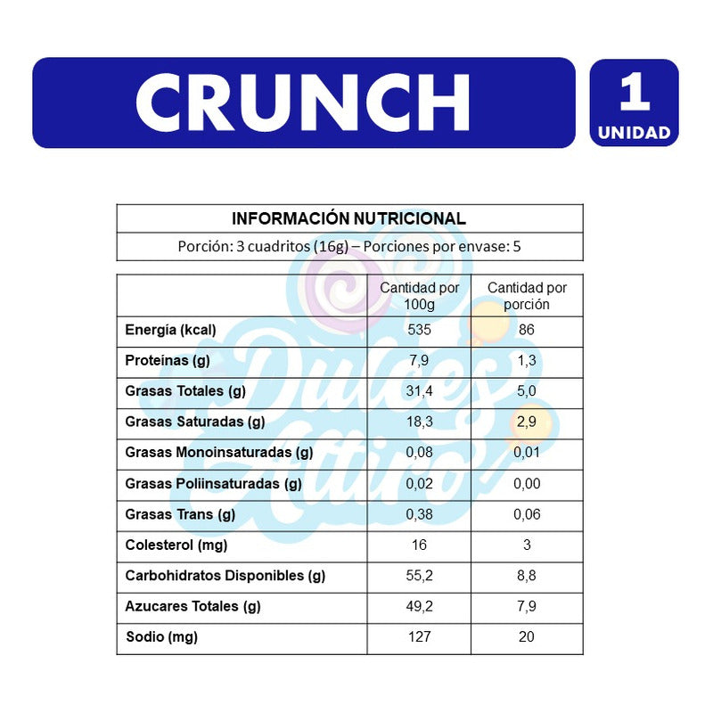 Chocolate Crunch De Nestlé, Chocolate De Leche (tableta 80g)