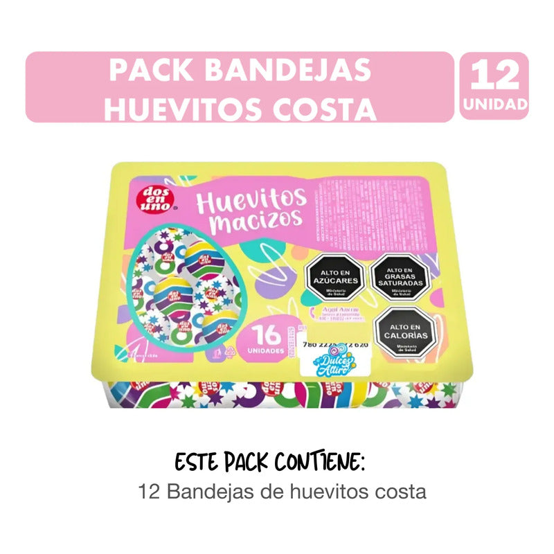 Pack De 12 Bandejas De Huevitos Dos En Uno Especial Pascua