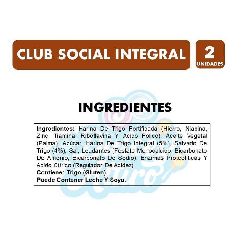 Club Social Integral - Galletas (pack Con 2 Unidades)