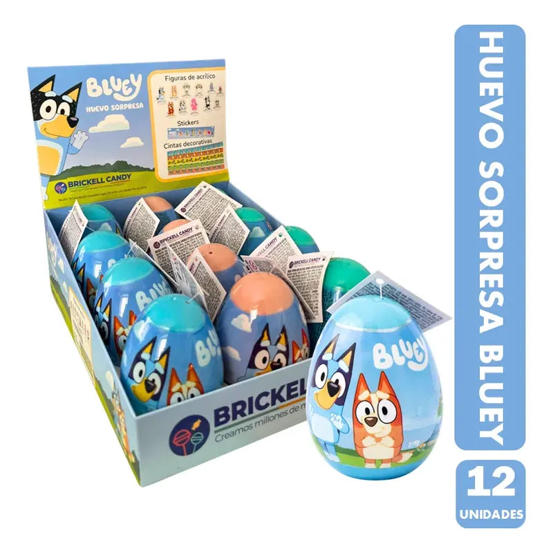 Huevo Sorpresa Bluey Brickell Candy (display 12 Unidades)
