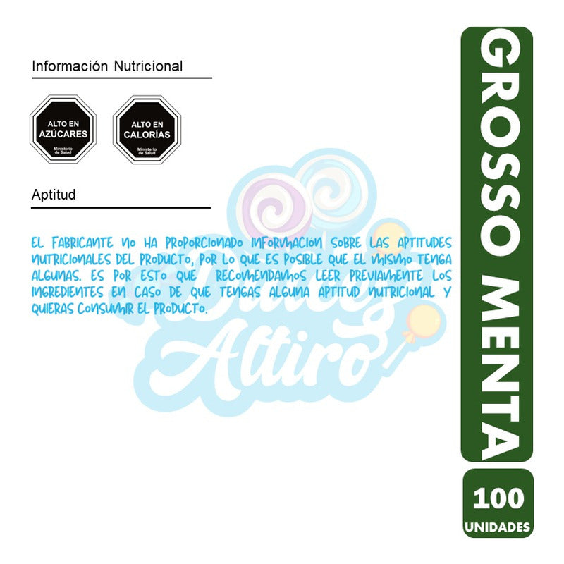 Grosso Sabor Menta - Chicle De Arcor (caja Con 100 Un)