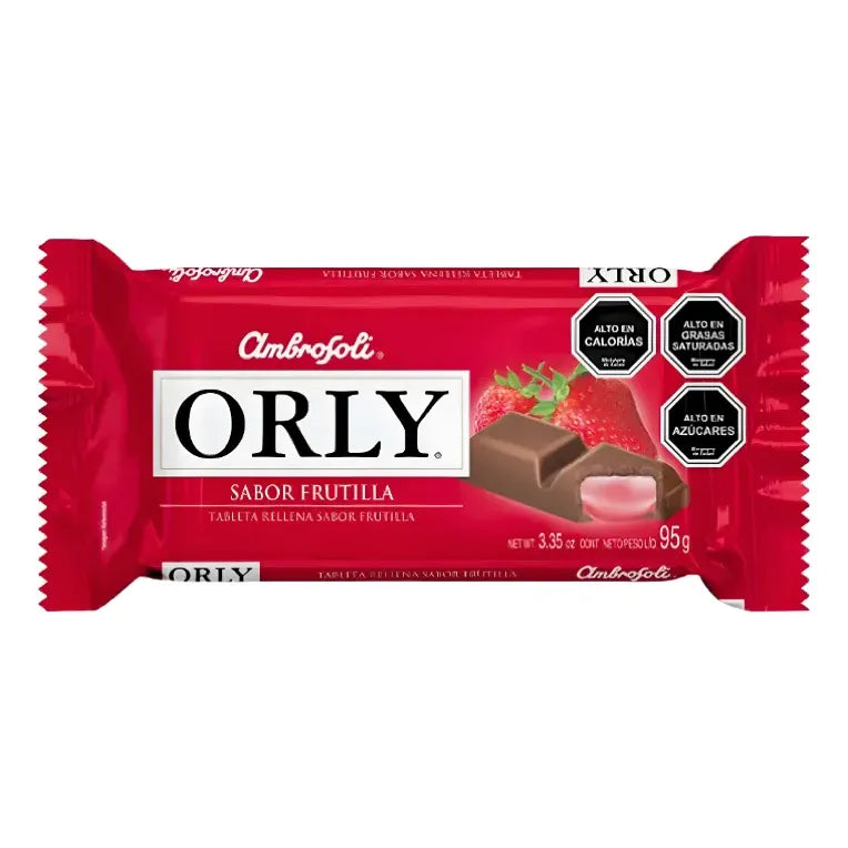 Chocolate Orly Frutilla De Ambrosoli (barra 95 Gramos)