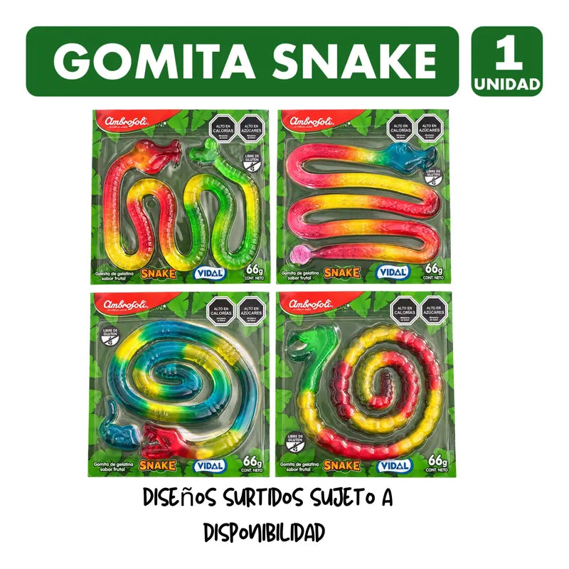 Gomita Serpiente De Un Metro Snake Unitario Ambrosoli 66g