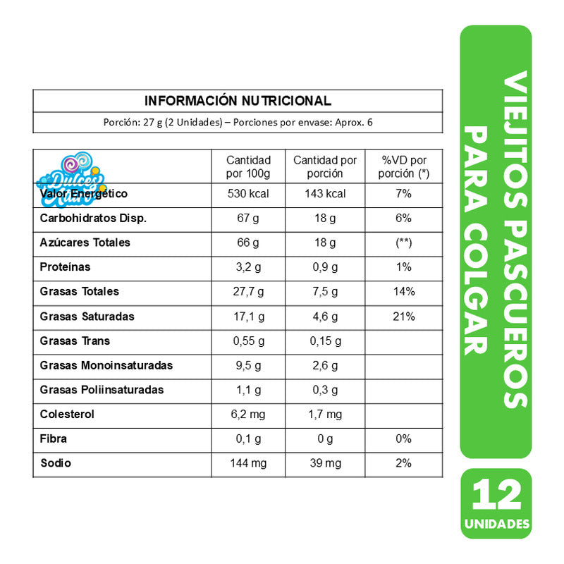 Pascueros De Chocolate Para Colgar - Bandeja Con 12 Unidades