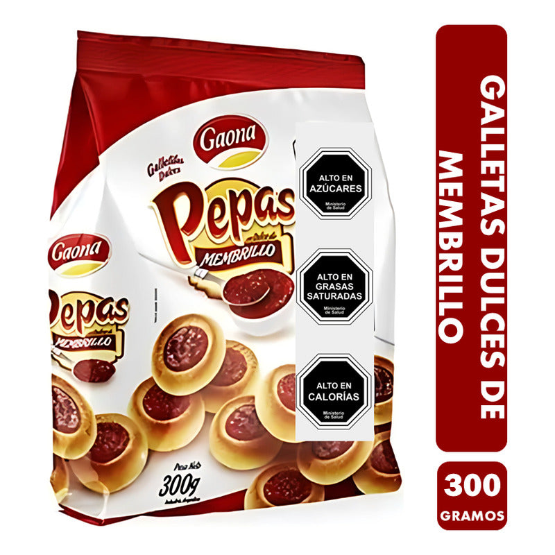 Galletas Dulces Pepas Con Dulce De Membrillo (contiene 300g)