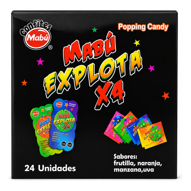 Mabu Explota X4 Caramelo Explosivo (caja 24 Unidades)