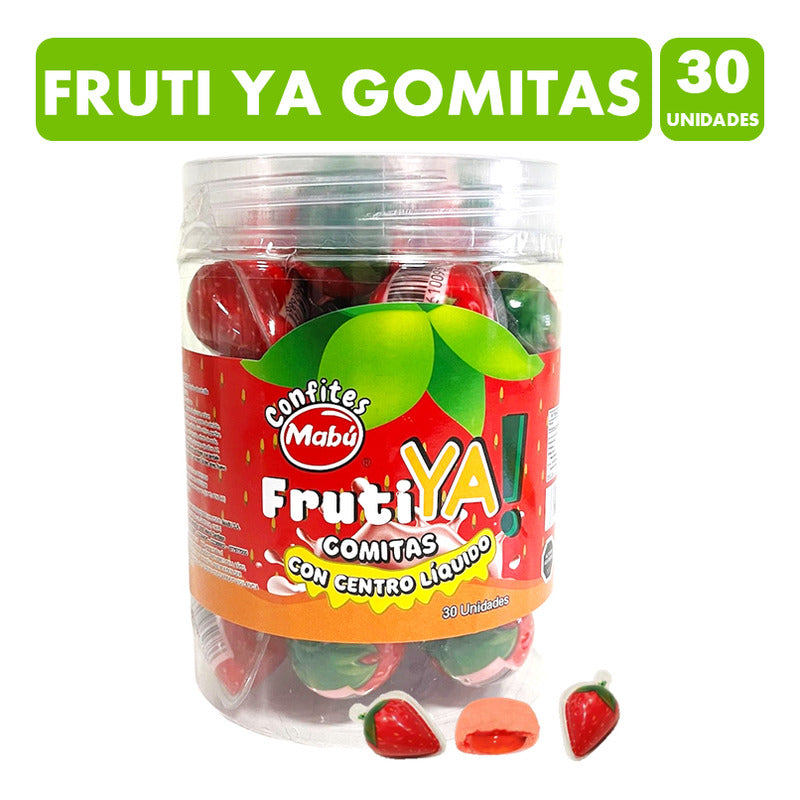 Gomita Con Forma De Frutilla Con Centro Líquido (pote 30 Un)