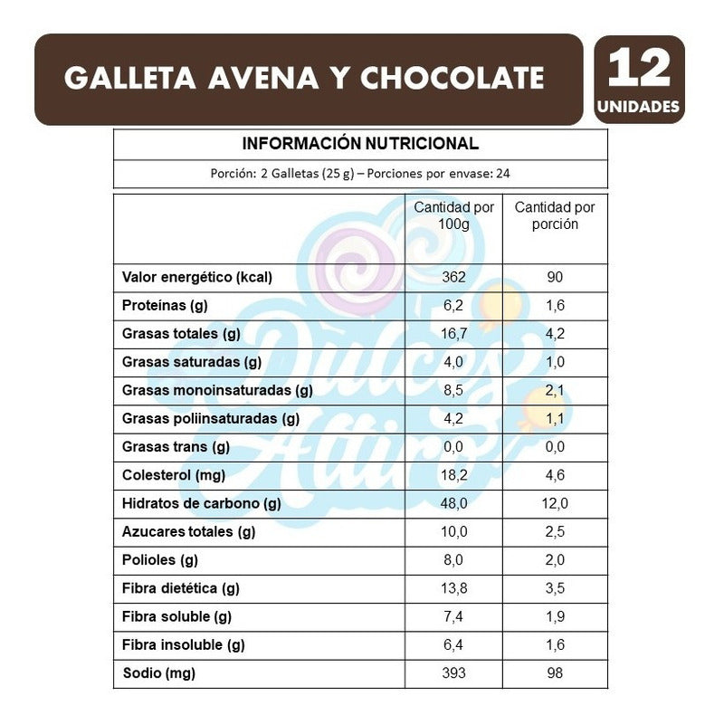 Galletas Avena Y Chocolate, Nutra Bien (caja Con 12unidades)