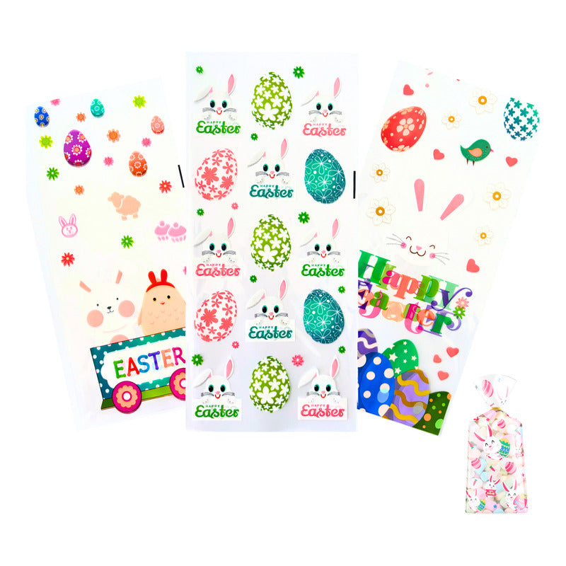 Bolsa Celofan Con Amarra Especial Huevitos De Pascua -  50u