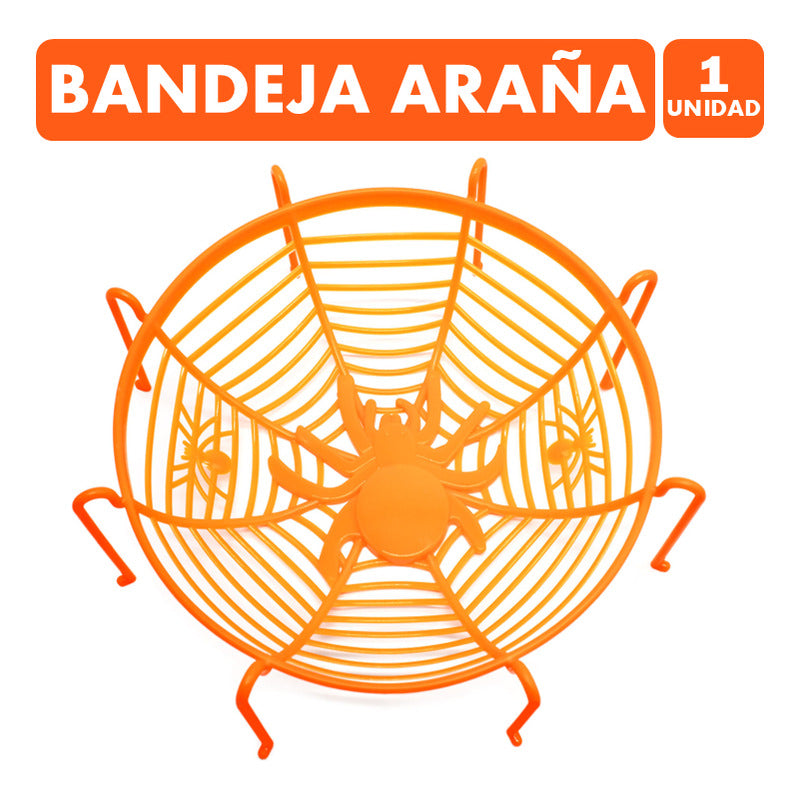 Bandeja Para Dulces Araña Naranja De Halloween Deco (uni)