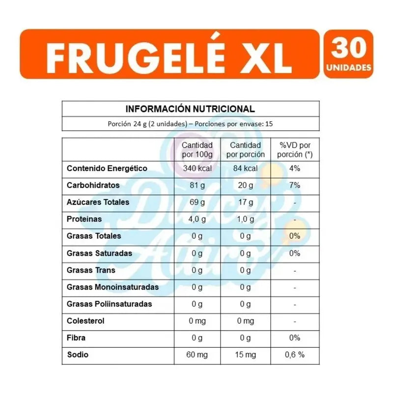 Gomitas Ambrosoli Frugelé Xl (bolsa Con 30 Unidades)