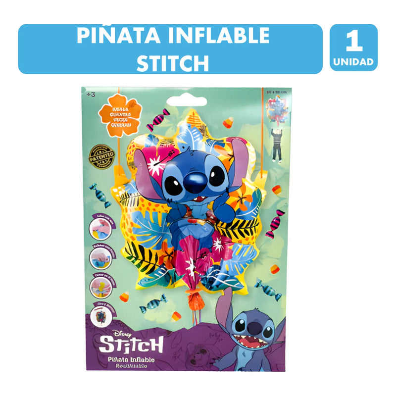 Piñata Stitch Inflable Reutilizable - Especial Cumpleaños Multicolor Stitch Piñata Inflable Grande