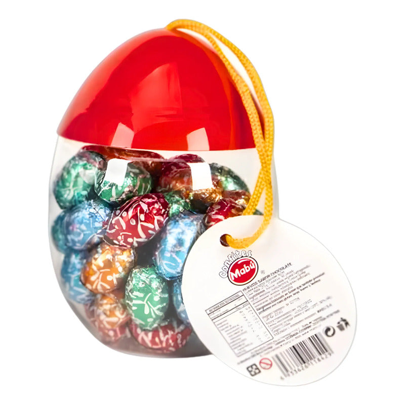 Huevo De Pascua Grande Con 50 Huevitos De Chocolate Mabu