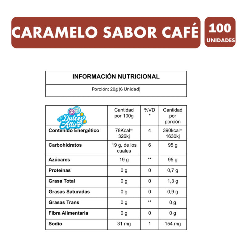 Caramelos Pocket Coffee Café Cremoso Bolsa Con 100 Unidades